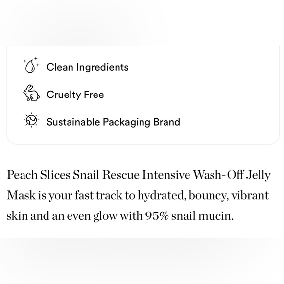$4❤️‍🔥 LAST 1! Peach Slices Snail Rescue Intensive Wash-off Mask 2PK 🐌 NEW - Picture 5 of 9